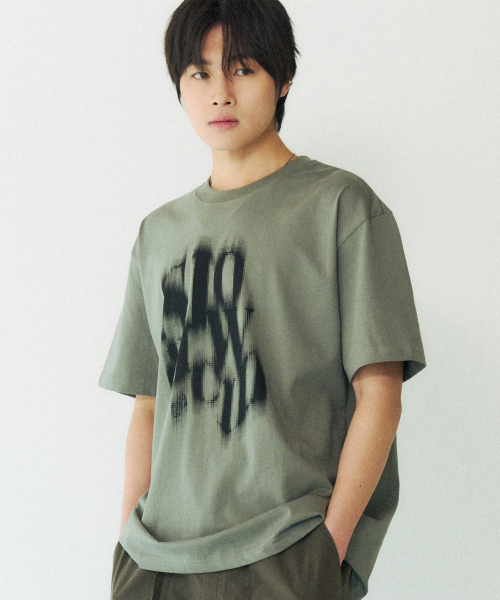SLOWACID（スローアシッド）の「ブラーリーロゴ半袖Tシャツ[ライトカーキ]（Tシャツ/カットソー・レディース・その他・LARGE/MEDIUM/SMALL/X-LARGE）」の6枚目の写真