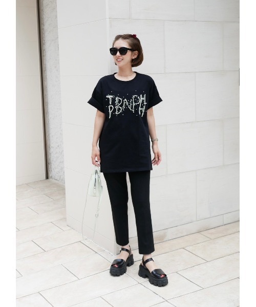 BeBeoD(べベッド)の「パールロゴソフトTシャツ(Tシャツ/カットソー・レディース・ピンク/ホワイト/グレー/ブラック・フリー)」の3枚目の写真