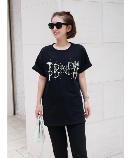 BeBeoD(べベッド)の「パールロゴソフトTシャツ(Tシャツ/カットソー・レディース・ピンク/ホワイト/グレー/ブラック・フリー)」の8枚目の写真