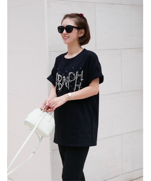 BeBeoD(べベッド)の「パールロゴソフトTシャツ(Tシャツ/カットソー・レディース・ピンク/ホワイト/グレー/ブラック・フリー)」の9枚目の写真