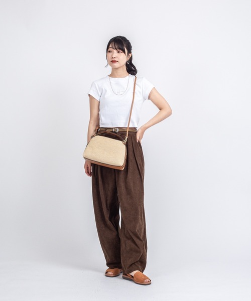 Rivel(リヴェル)の「【GIANNI CHIARINI/ジャンニキアリーニ】2WAY ストロー素材ハンドバッグ レザーハンドル かごバッグ(かごバッグ・レディース・ナチュラル・FREE)」の5枚目の写真