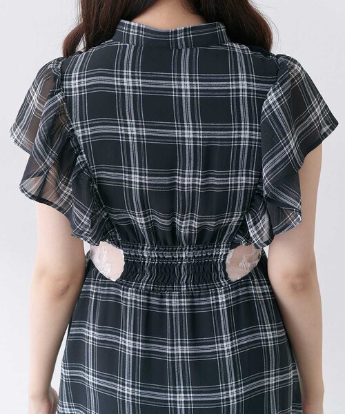 OLIVE des OLIVE（オリーブデオリーブ）の「【Belle Charme】Ribbon Neck Long Onepiece（ワンピース・レディース・ブラック/オフホワイト/チェック・SMALL/MEDIUM）」の16枚目の写真