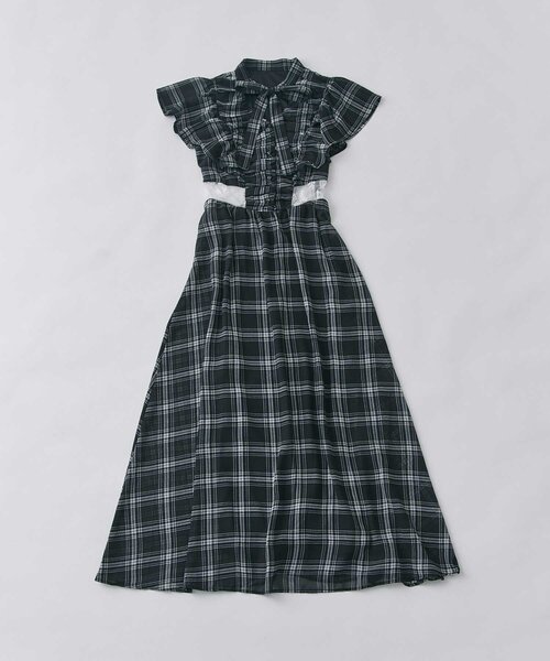 OLIVE des OLIVE（オリーブデオリーブ）の「【Belle Charme】Ribbon Neck Long Onepiece（ワンピース・レディース・ブラック/オフホワイト/チェック・SMALL/MEDIUM）」の12枚目の写真