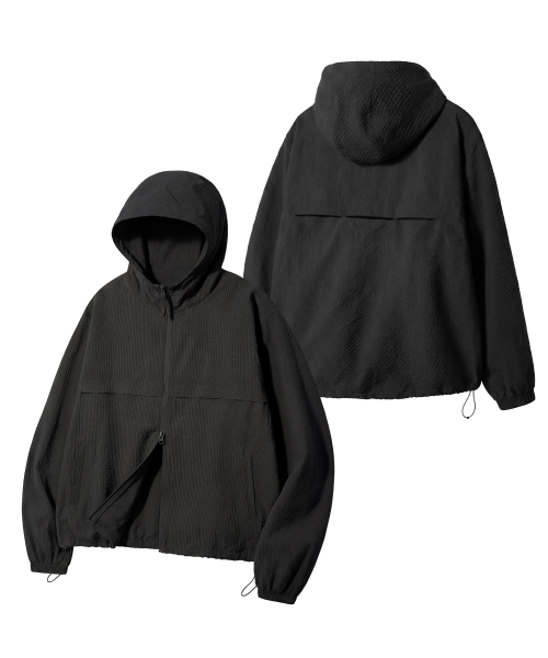 YALE(イェール)の「シアサーカーチェックウィンドブレーカー_ブラック(ナイロンジャケット・レディース・その他・X-SMALL/SMALL/MEDIUM/LARGE/X-LARGE)」の1枚目の写真
