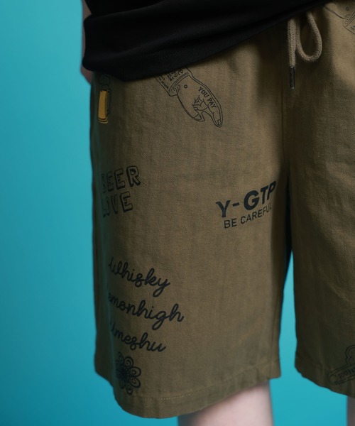 JACKROSE(ジャックローズ)の「YOIDORE 落書き ポーチバッグ ショートパンツ(その他パンツ・メンズ・インディゴブルー/カーキ・L/M)」の7枚目の写真