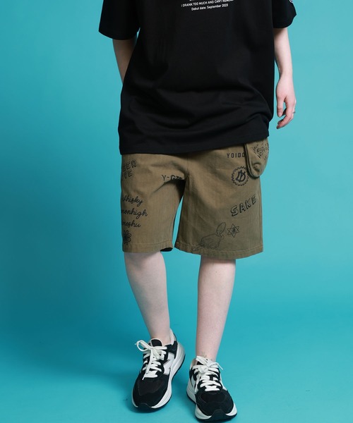 JACKROSE(ジャックローズ)の「YOIDORE 落書き ポーチバッグ ショートパンツ(その他パンツ・メンズ・インディゴブルー/カーキ・L/M)」の6枚目の写真