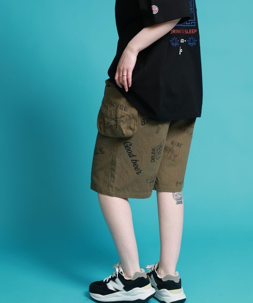 JACKROSE(ジャックローズ)の「YOIDORE 落書き ポーチバッグ ショートパンツ(その他パンツ・メンズ・インディゴブルー/カーキ・L/M)」の12枚目の写真