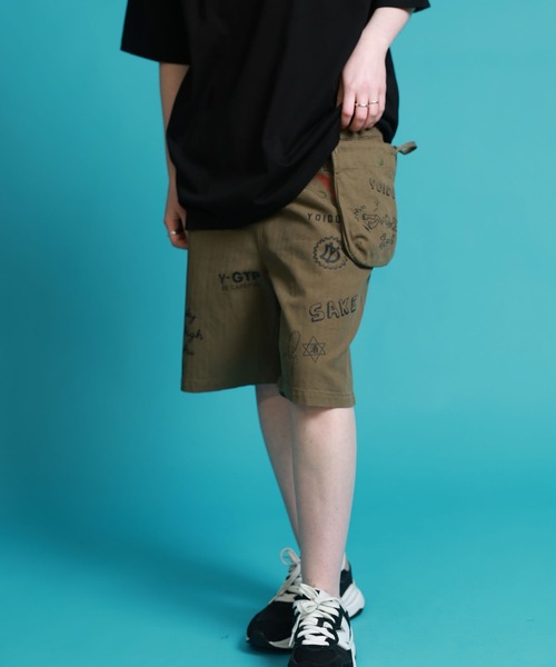 JACKROSE(ジャックローズ)の「YOIDORE 落書き ポーチバッグ ショートパンツ(その他パンツ・メンズ・インディゴブルー/カーキ・L/M)」の9枚目の写真