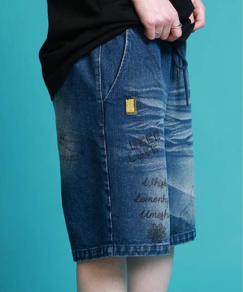 JACKROSE(ジャックローズ)の「YOIDORE 落書き ポーチバッグ ショートパンツ(その他パンツ・メンズ・インディゴブルー/カーキ・L/M)」の8枚目の写真