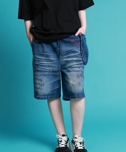 JACKROSE(ジャックローズ)の「YOIDORE 落書き ポーチバッグ ショートパンツ(その他パンツ・メンズ・インディゴブルー/カーキ・L/M)」の10枚目の写真