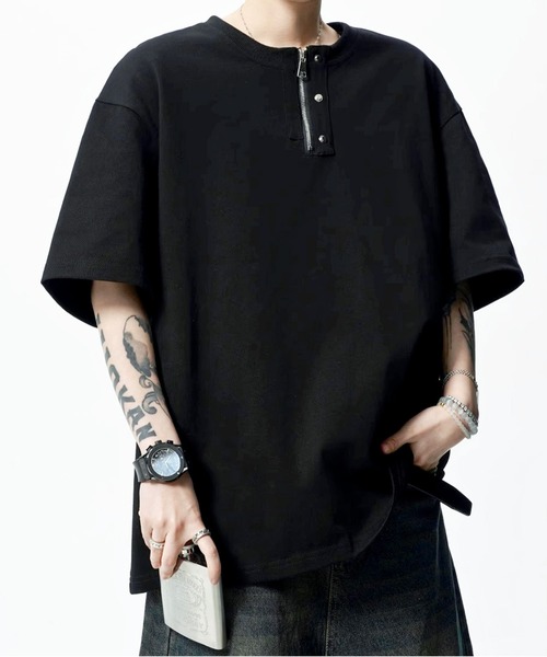 JOHNNY WOLF(ジョニーウルフ)の「CRUEL ジップアップ オーバーサイズ ヘンリーネックTシャツ(Tシャツ/カットソー・メンズ・ホワイト/ライトグレー/ブラック・M/L/XL)」の22枚目の写真