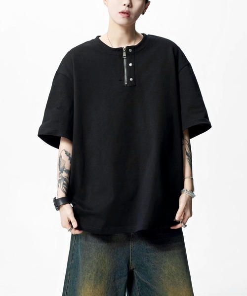 JOHNNY WOLF(ジョニーウルフ)の「CRUEL ジップアップ オーバーサイズ ヘンリーネックTシャツ(Tシャツ/カットソー・メンズ・ホワイト/ライトグレー/ブラック・M/L/XL)」の21枚目の写真