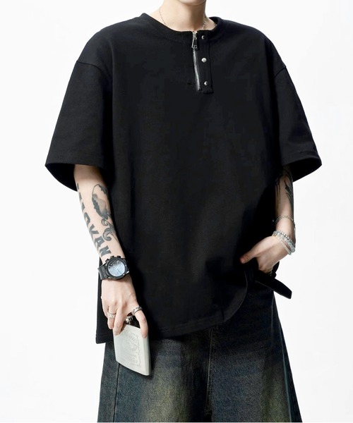 JOHNNY WOLF(ジョニーウルフ)の「CRUEL ジップアップ オーバーサイズ ヘンリーネックTシャツ(Tシャツ/カットソー・メンズ・ホワイト/ライトグレー/ブラック・M/L/XL)」の20枚目の写真