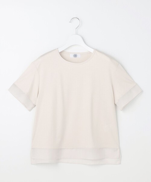 J.PRESS Ladies(J.プレス レディス)の「【シーンレスに活躍】コットンスムース シアーデザイン カットソー(Tシャツ/カットソー・レディース・ブラウン系/ホワイト系/ネイビー系/サックスブルー系/ライトグリーン系/ライトグレー系・SMALL)」の21枚目の写真