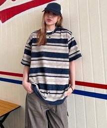 オーバーサイズマルチボーダーTシャツ