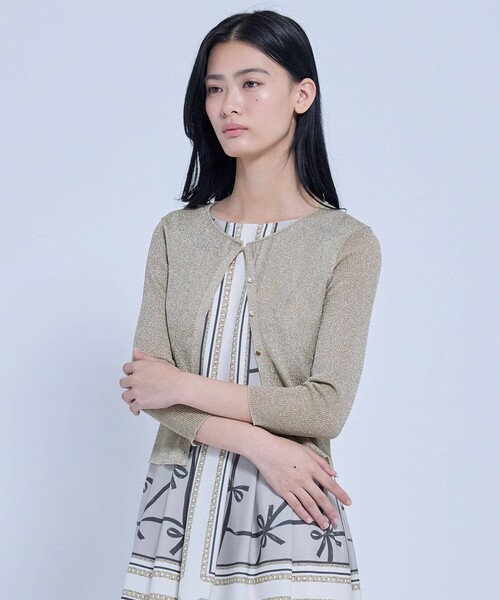 TOCCA(トッカ)の「ADORED LAME カーディガン(カーディガン/ボレロ・レディース・ピンク系/シルバー系/ゴールド系・SMALL/MEDIUM)」の3枚目の写真
