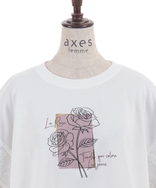 axes femme(アクシーズファム)の「アソートフラワープリントPO(Tシャツ/カットソー・レディース・グリーン/キナリ/ブルーグレー・FREE)」の8枚目の写真