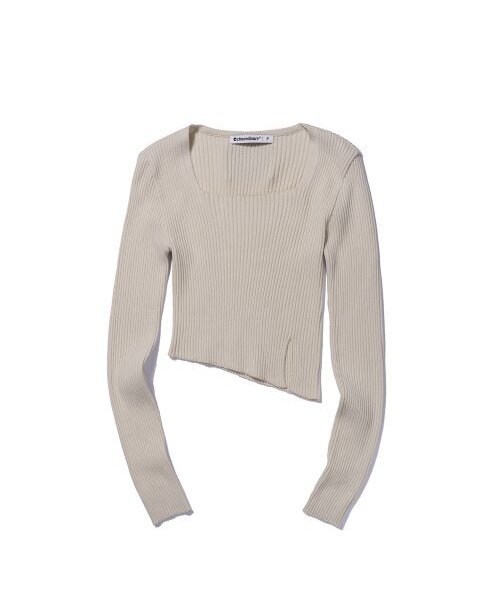 EXTRAORDINARY(エクストラオーディナリー)の「SQUARE NECK SWEATER L/BEIGE(ニット/セーター・レディース・その他・FREE)」の1枚目の写真