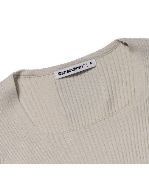 EXTRAORDINARY(エクストラオーディナリー)の「SQUARE NECK SWEATER L/BEIGE(ニット/セーター・レディース・その他・FREE)」の3枚目の写真