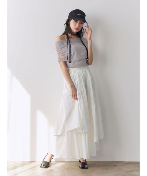 LAGUNAMOON(ラグナムーン)の「アシメティアードコットンスカート 【夏服】(スカート・レディース・オレンジ・SMALL/MEDIUM)」の11枚目の写真
