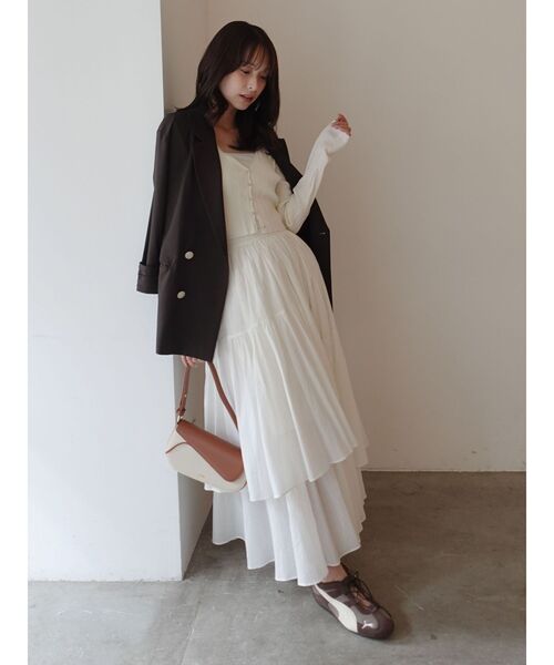 LAGUNAMOON(ラグナムーン)の「アシメティアードコットンスカート 【夏服】(スカート・レディース・オレンジ/ホワイト・SMALL/MEDIUM)」の22枚目の写真