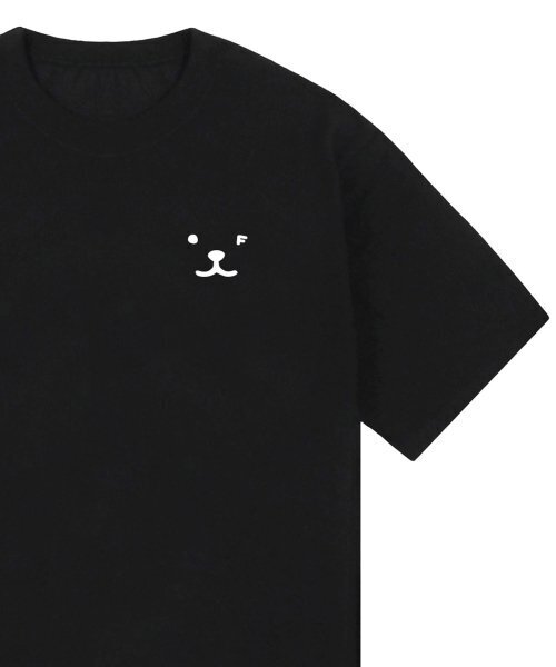GRAVER（グレーバー）の「[ユニセックス]パピーフェイスホワイトスモールドローイングスマイル半袖Tシャツ_ブラック（Tシャツ/カットソー・レディース・ブラック・SMALL/MEDIUM/LARGE）」の5枚目の写真