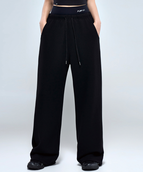 PHYSICAL GARMENTS（フィジカルガーメンツ）の「P5069 ウーマンレイヤードワイドパンツ [3COLOR]（スウェットパンツ・レディース・ブラック/ブラウン/アイボリー・SMALL/MEDIUM）」の14枚目の写真