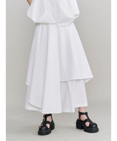 UN3D.（アンスリード）の「TW ASYMME LAYERED PT / タイプライターアシメレイヤードパンツ（その他パンツ・レディース・イエロー/ホワイト/ブルー/ブラック・38/36）」の8枚目の写真