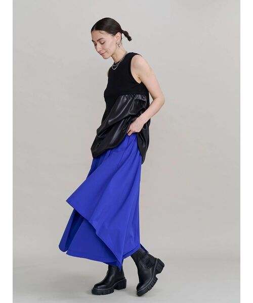 UN3D.（アンスリード）の「TW ASYMME LAYERED PT / タイプライターアシメレイヤードパンツ（その他パンツ・レディース・イエロー/ホワイト/ブルー/ブラック・38/36）」の18枚目の写真