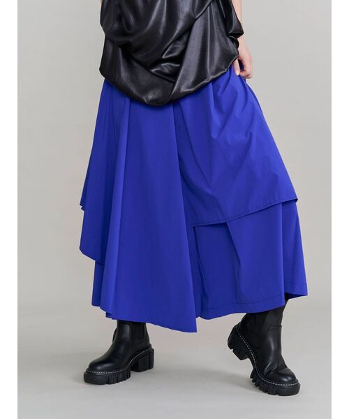 UN3D.（アンスリード）の「TW ASYMME LAYERED PT / タイプライターアシメレイヤードパンツ（その他パンツ・レディース・イエロー/ホワイト/ブルー/ブラック・38/36）」の4枚目の写真