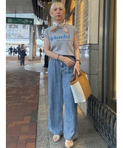 Te chichi(テチチ)の「ウォッシュデニムライクタックワイドパンツ(セットアップ可)(その他パンツ・レディース・ブラック/ネイビー・M/S)」の15枚目の写真