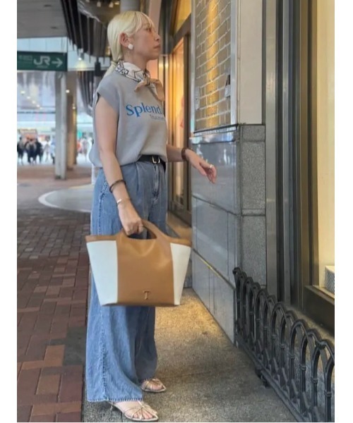 Te chichi(テチチ)の「ウォッシュデニムライクタックワイドパンツ(セットアップ可)(その他パンツ・レディース・ブラック/ネイビー・M/S)」の16枚目の写真