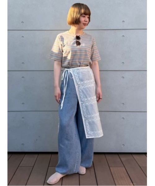 Te chichi(テチチ)の「ウォッシュデニムライクタックワイドパンツ(セットアップ可)(その他パンツ・レディース・ブラック/ネイビー・M/S)」の5枚目の写真