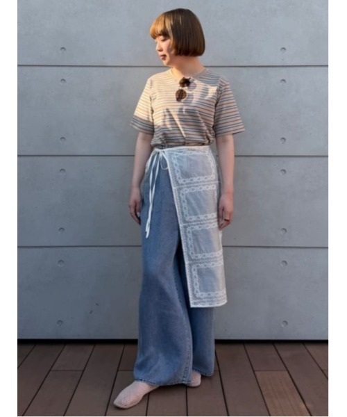 Te chichi(テチチ)の「ウォッシュデニムライクタックワイドパンツ(セットアップ可)(その他パンツ・レディース・ブラック/ネイビー・M/S)」の4枚目の写真