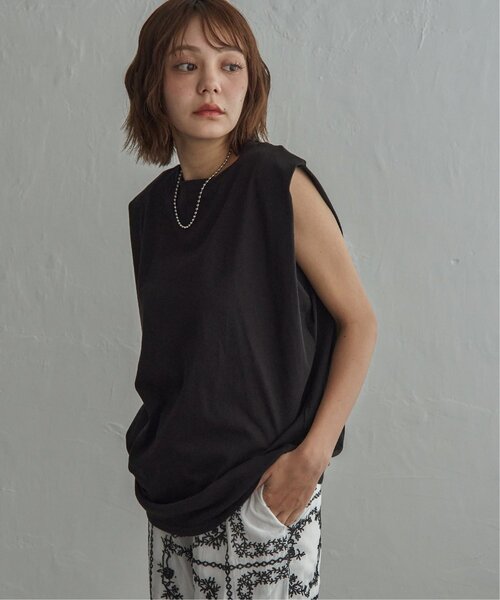 notch.(ノッチ)の「ショルダータックTシャツ(Tシャツ/カットソー・レディース・ブラック/オフホワイト・M)」の9枚目の写真