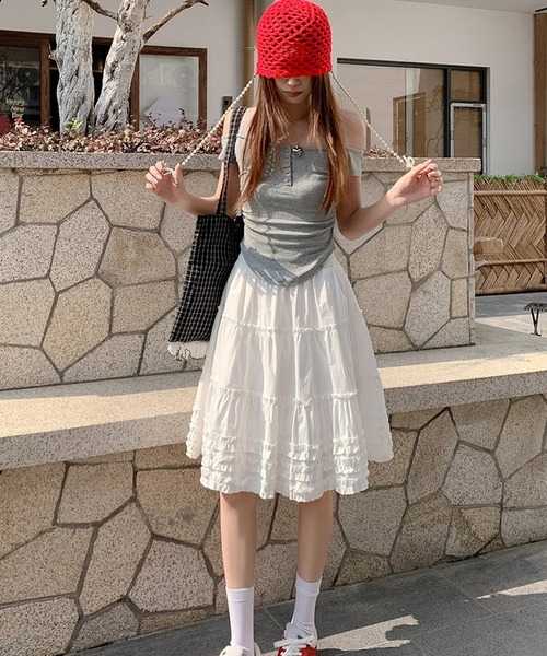 HALEY PESCA(ヘーリーペスカ)の「HALEY PESCA/ティアードフリルボリュームスカート(スカート・レディース・ホワイト・MEDIUM/SMALL/LARGE)」の22枚目の写真