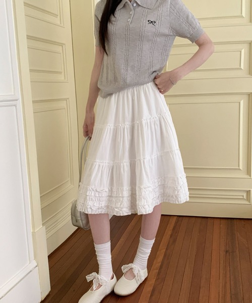 HALEY PESCA(ヘーリーペスカ)の「HALEY PESCA/ティアードフリルボリュームスカート(スカート・レディース・ホワイト・MEDIUM/SMALL/LARGE)」の19枚目の写真