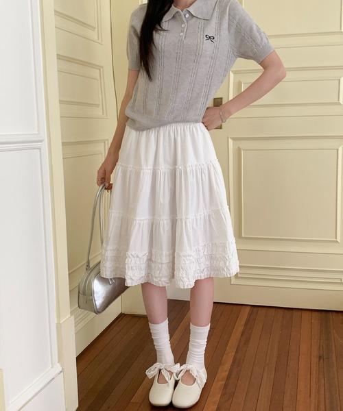 HALEY PESCA(ヘーリーペスカ)の「HALEY PESCA/ティアードフリルボリュームスカート(スカート・レディース・ホワイト・MEDIUM/SMALL/LARGE)」の21枚目の写真
