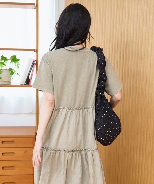 coen（コーエン）の「布帛ドッキング ピグメントティアードワンピース（ワンピース・レディース・ダークグレー/ベージュ/ロイヤルブルー・L/M）」の20枚目の写真