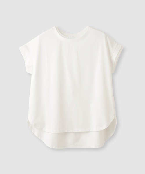 NAVY(ネイビー)の「【SARARI /サラリ】冷感 DRY チュールレース使いUVカットTシャツ(Tシャツ/カットソー・レディース・チャコール/ターコイズブルー/オフホワイト・M/L)」の2枚目の写真