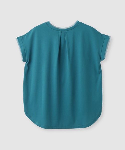 NAVY(ネイビー)の「【SARARI /サラリ】冷感 DRY チュールレース使いUVカットTシャツ(Tシャツ/カットソー・レディース・チャコール/ターコイズブルー/オフホワイト・M/L)」の6枚目の写真