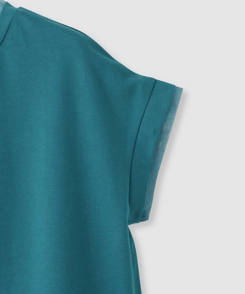NAVY(ネイビー)の「【SARARI /サラリ】冷感 DRY チュールレース使いUVカットTシャツ(Tシャツ/カットソー・レディース・チャコール/ターコイズブルー/オフホワイト・M/L)」の8枚目の写真
