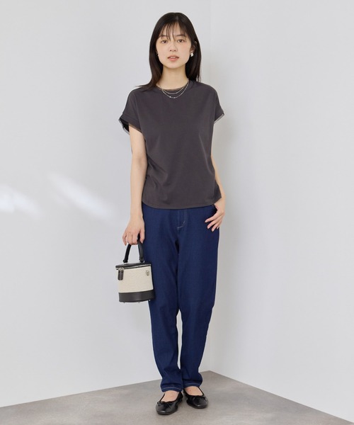 NAVY(ネイビー)の「【SARARI /サラリ】冷感 DRY チュールレース使いUVカットTシャツ(Tシャツ/カットソー・レディース・チャコール/ターコイズブルー/オフホワイト・M/L)」の18枚目の写真