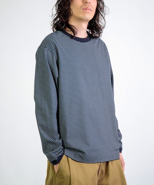 DOMINGO SELECT（ドミンゴセレクト）の「[RINEN] 天竺ボーダー クルーネック（Tシャツ/カットソー・メンズ・ネイビー系・2/3）」の2枚目の写真