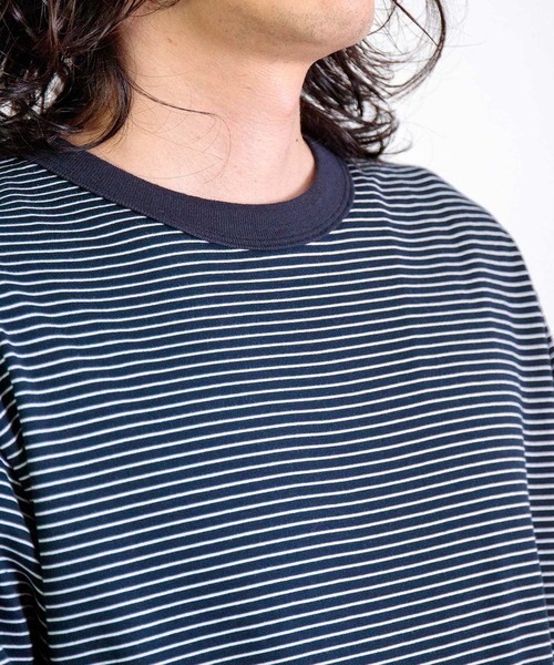 DOMINGO SELECT（ドミンゴセレクト）の「[RINEN] 天竺ボーダー クルーネック（Tシャツ/カットソー・メンズ・ネイビー系・2/3）」の8枚目の写真