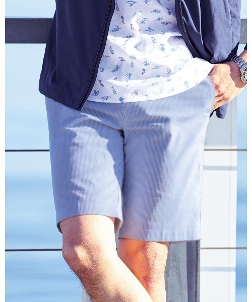 DoCLASSE( ドゥクラッセ)の「シアサッカー清涼ゴルフショートパンツ(その他パンツ・メンズ・ネイビー/ブルー/ベージュ・L/LL/3L)」の3枚目の写真