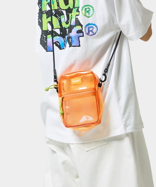 HUF(ハフ)の「MERCER TRANSPARENT SIDE BAG(バックパック/リュック・メンズ・グリーン/オレンジ/ブラック系その他・O/S)」の14枚目の写真