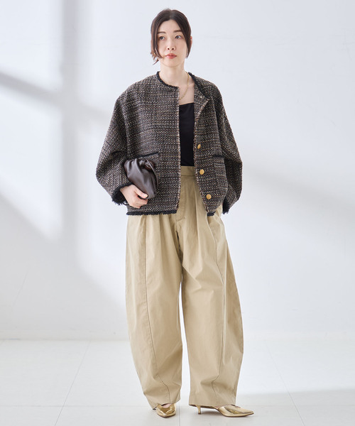 journal standard L'essage(ジャーナルスタンダードレサージュ)の「GIOLICA TWEED ドルマンジャケット(その他アウター・レディース・ベージュ/ブラウン・FREE)」の10枚目の写真