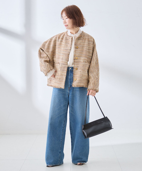 journal standard L'essage(ジャーナルスタンダードレサージュ)の「GIOLICA TWEED ドルマンジャケット(その他アウター・レディース・ベージュ/ブラウン・FREE)」の11枚目の写真