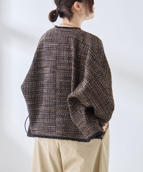 journal standard L'essage(ジャーナルスタンダードレサージュ)の「GIOLICA TWEED ドルマンジャケット(その他アウター・レディース・ベージュ/ブラウン・FREE)」の13枚目の写真
